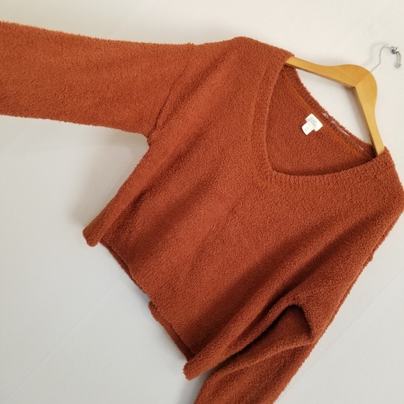 Stars Above Fuzzy Brown Sweater Size Medium - Picture 2 of 5